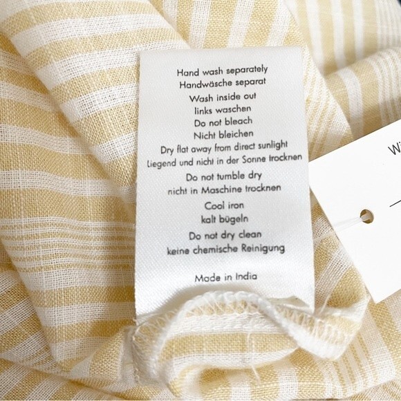 NWT Wrap London Striped Cotton Snap Front Oversized Blouse Tuscan Sun Size 6 NEW - Picture 12 of 15